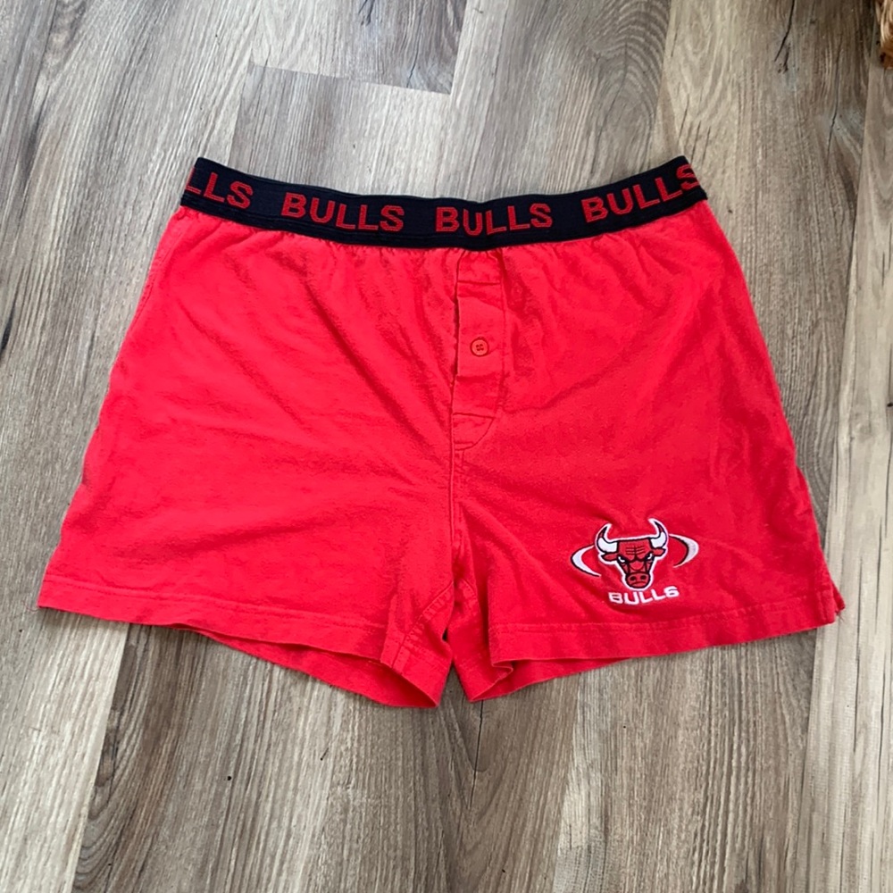 Chicago Bulls Boxer Pjs Shorts Pant Embroidered Basketball Team Logo Drawers